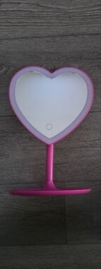 Hot Pink Heart Vanity Mirror with LED Touch